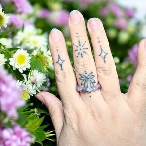 Faceted 4mm Purple Jade Stretchy Ring | Custom Size